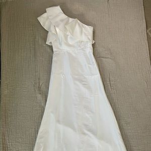 Formal White One Shoulder Dress